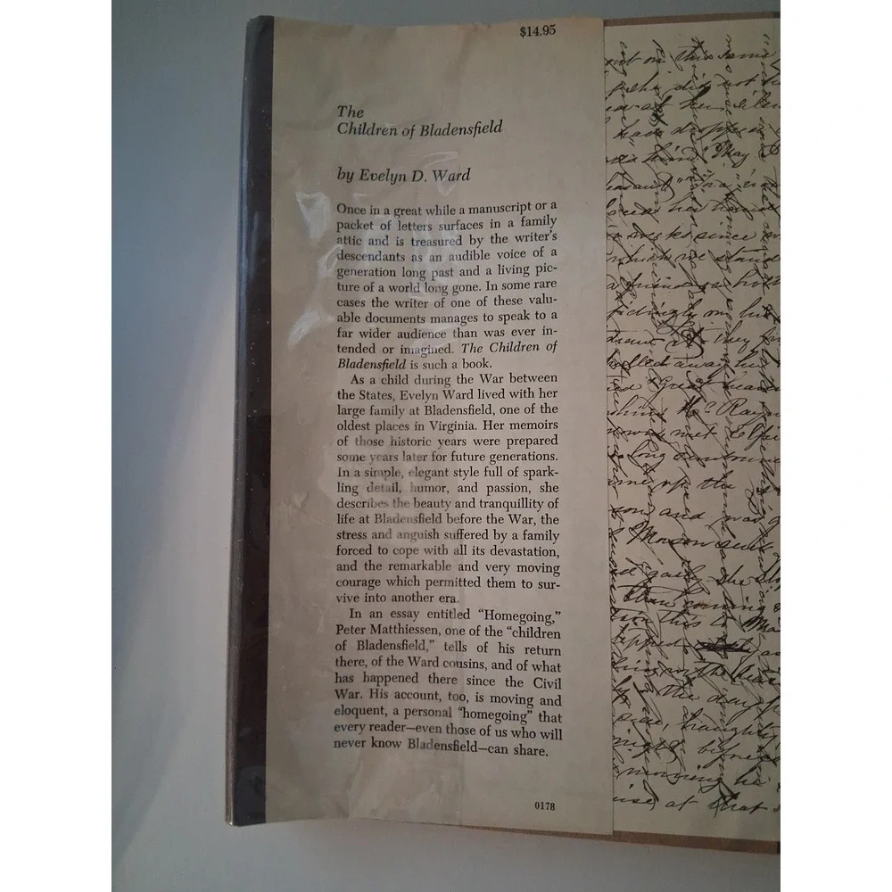 The Children of Bladensfield Evelyn D. Ward 1978 Post Civil War autobiograhy
